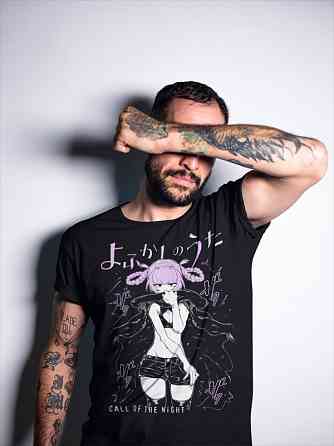 Футболка з аніме принтом Коу Йаморі Ко Йаморі оверсайз (S/M/L) Чорний AnimeJ0185 Дніпро