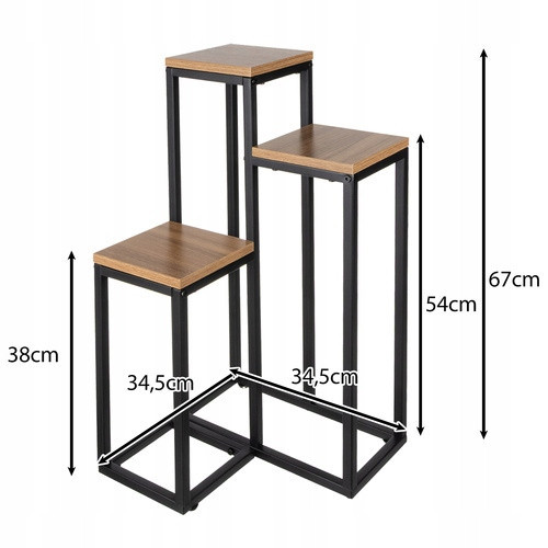 Подставка для цветов металлическая 3 уровня 67 см в стиле лофт Ruhhy (25626) Нововолынск - изображение 5