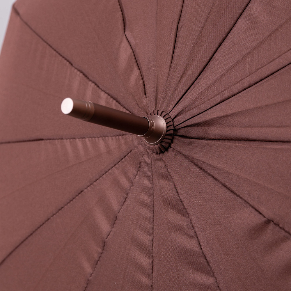 Класична парасолька-тростина з чохлом напівавтомат з поліестеру міцна надійна 12 спиць діаметр 120 см Коричневий HP-23-16BR Коломия - фото 7
