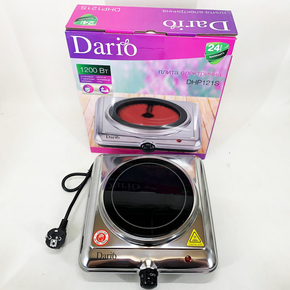 Бытовая переносная электроплита DARIO DHP121S 1200 Вт, Настольная электроплита удобная RH-54 Львов - изображение 2