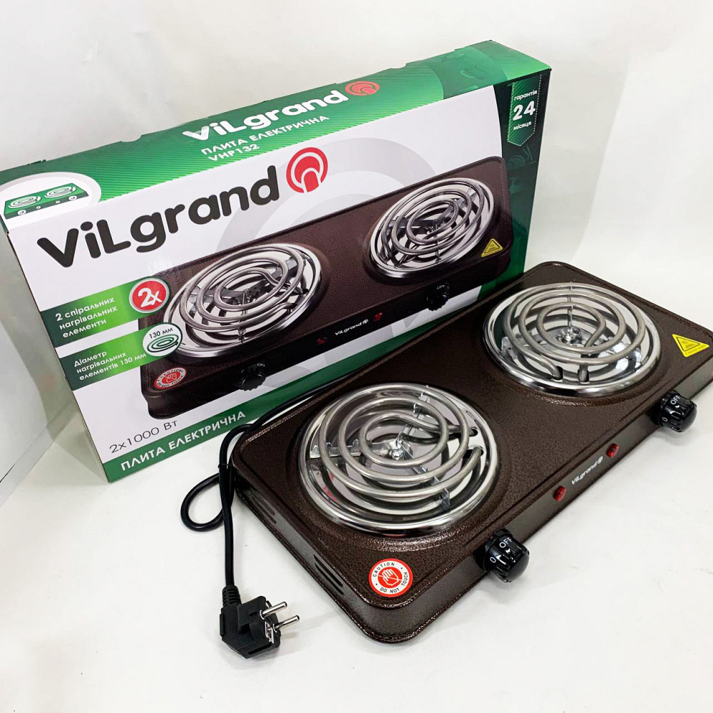 Міні-плита для дому ViLgrand VHP132 2000 Вт, Портативна електрична електроплита, Дискова плита для дому NL-46 Київ - фото 1