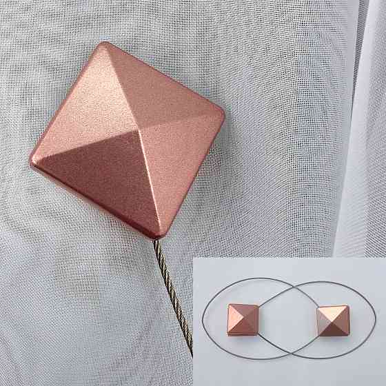 Магніти для штор і гардин Квадрат набір 2 шт Рожеве золото (81-283) Київ