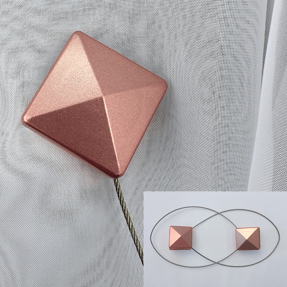 Магниты для штор и гардин Квадрат набор 2 шт Розовое золото (81-283) Киев - изображение 1