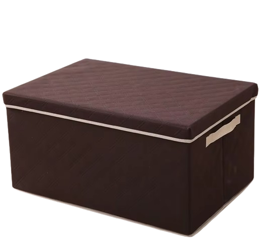 Комплект ящиків 4 шт для зберігання речей у шафі 4 шт із кришкою та ручками, тканинний, коричневий Кам'янець-Подільський - фото 4