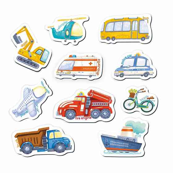 Набір магнітів "Види транспорту" 200266, 10 елементів в комплекті Вінниця