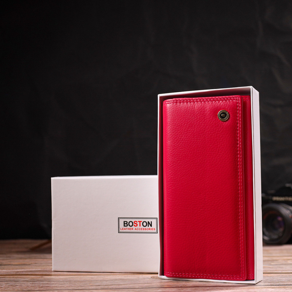 Яркий кошелек для женщин из натуральной кожи Розовый (Boston) Киев - изображение 4