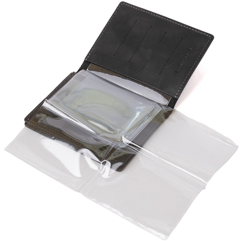 Кожаная обложка для документов Черный (GRANDE PELLE) Киев - изображение 10