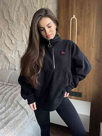 Жіночий теплий худі у спортивному стилі без капюшона турецький фліс Одеса