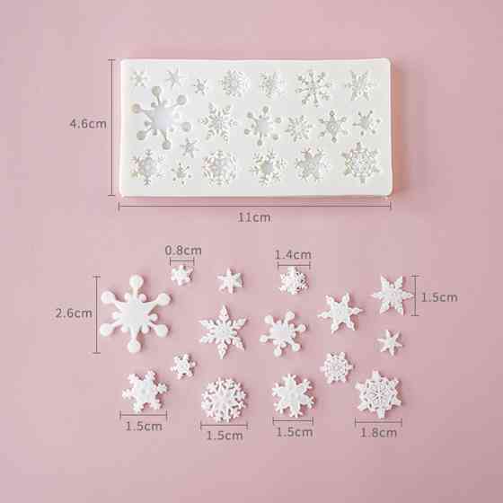 Силиконовый молд Снежинки 46 на 110 мм серый Киев