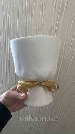 Керамічне кашпо ваза "Пастель" 15-12 см біле 8921-001 Київ