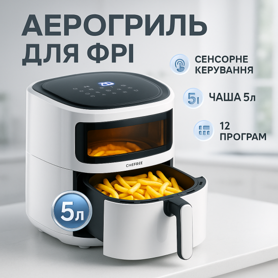 Аэрофритюрница домашняя аэрогриль, Аэрогриль печь фритюрница Большой Картошка фри без масла WE-39 Львов