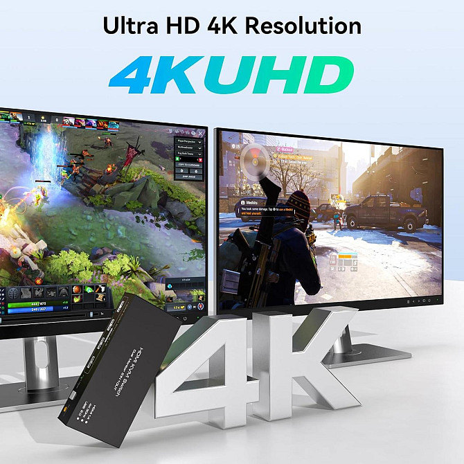 KVM-переключатель HDMI на 2 монитора TJCXELE, для 2 ПК, 2 ноутбука, 4K 30Гц, с USB 2.0, док-станция  Киев - изображение 6