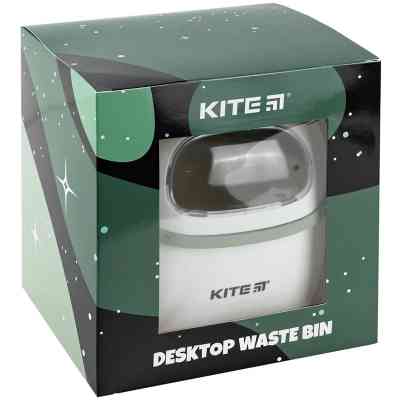 Кошик для паперів Kite Настільний контейнер для сміття, біло-зелений (K24-009-7) Вінниця
