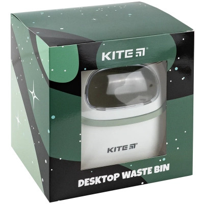 Кошик для паперів Kite Настільний контейнер для сміття, біло-зелений (K24-009-7) Вінниця - фото 5