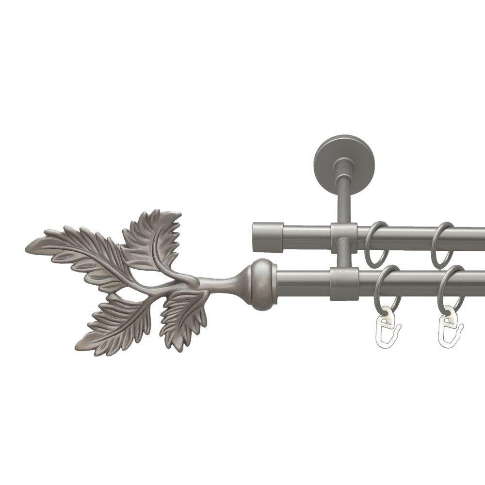 Карниз Orvit Папороть металевий дворядний закритий гладка труба кільце металеве Сатин 16\16 мм 160 см (00-00022645) Львів - фото 1