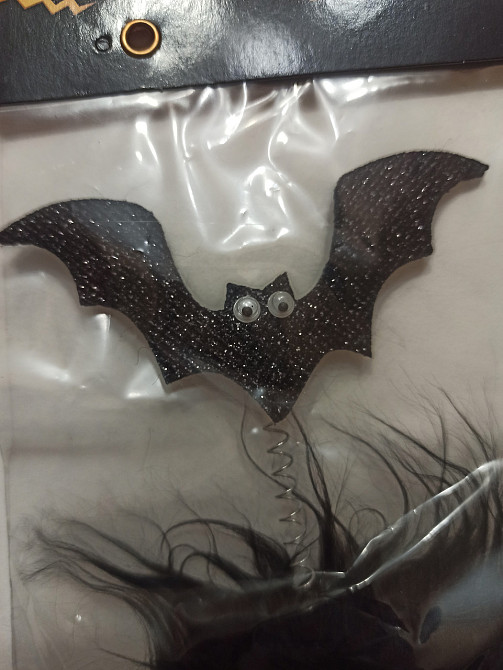 Обруч Кажани блискучі на Хелловін 12 на 22 см Німеччина чорний Київ - фото 3