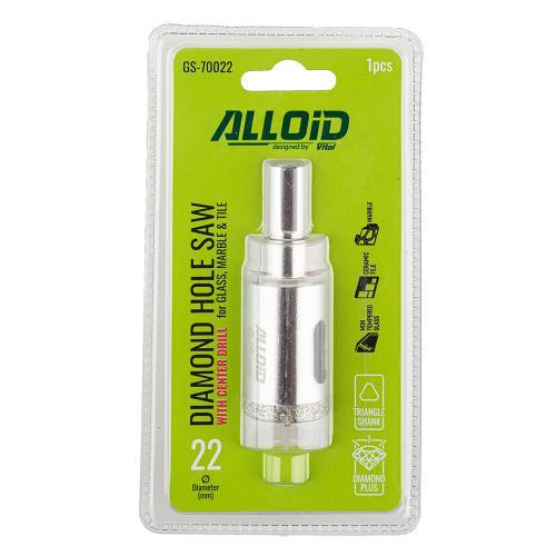 Свердло корончате алмазне по склу та кераміці 22мм з центрувальним свердлом Alloid Одеса - фото 2