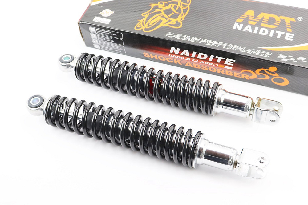 Амортизатор задній GY6 - 340мм*d50мм (втулка 10мм / вилка 8мм), чорний к-кт 2шт Киев - изображение 1