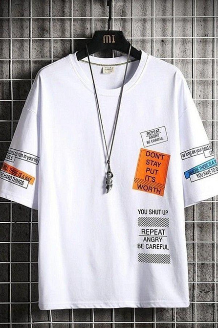 Футболка мужская с принтом  46 Белая 2664091098 Днепр - изображение 1