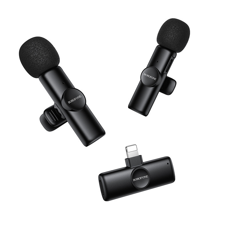 Бездротова мікрофонна система BOROFONE BFK16A Winner dual-mic (Lightning) Black Одеса - фото 6