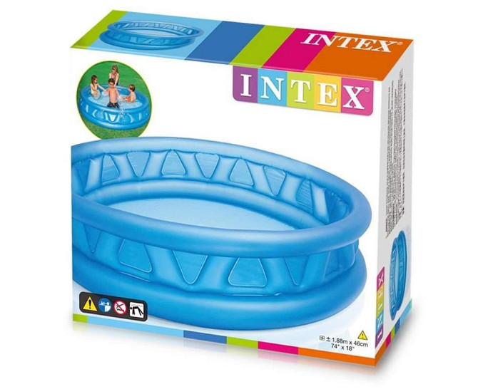 Басейн дитячий надувний Intex круглий на 790л 188х188х46 см Синій (58431) Чернігів - фото 5