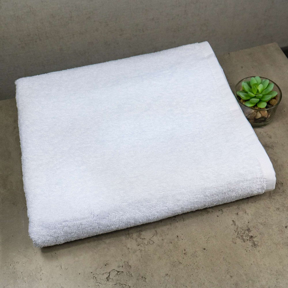 Банний махровий рушник для тіла GM Textile 70х140см 400г/м2 (Білий) Суми - фото 1