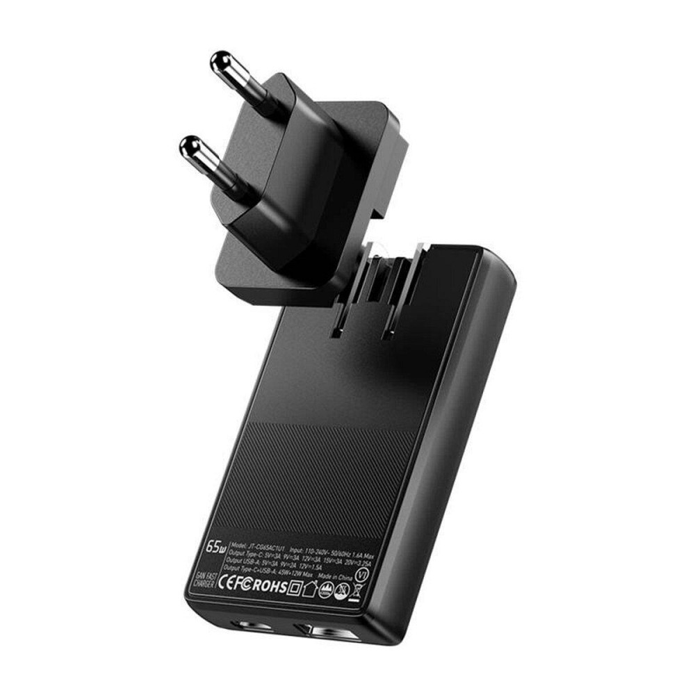Сетевое зарядное устройство ESSAGER Ultra Thin Gan 65W 1C1A BLACK ECT65W-QCB01-Z Одесса - изображение 1