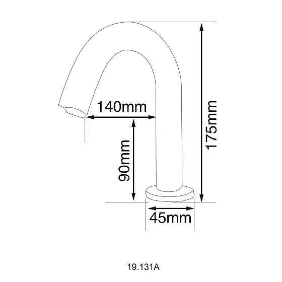 Кран сенсорний для умив-ка HOTEC 19.131A-DC/AC (220V/6V),висота 175мм,з трансформатором,латунь Cold Луцк
