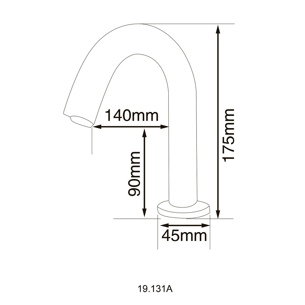 Кран сенсорний для умив-ка HOTEC 19.131A-DC/AC (220V/6V),висота 175мм,з трансформатором,латунь Cold Луцьк - фото 2