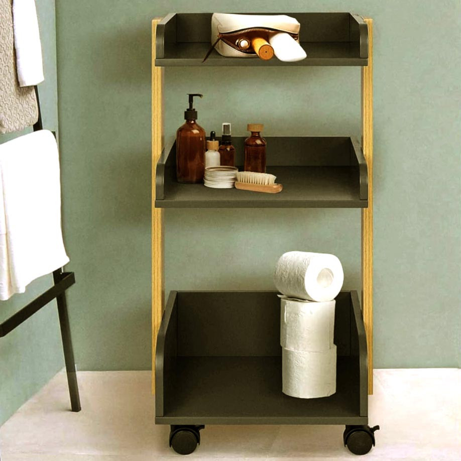 Етажерка для ванної на коліщатах "Окулурі" каррі-венге Миколаїв - фото 1
