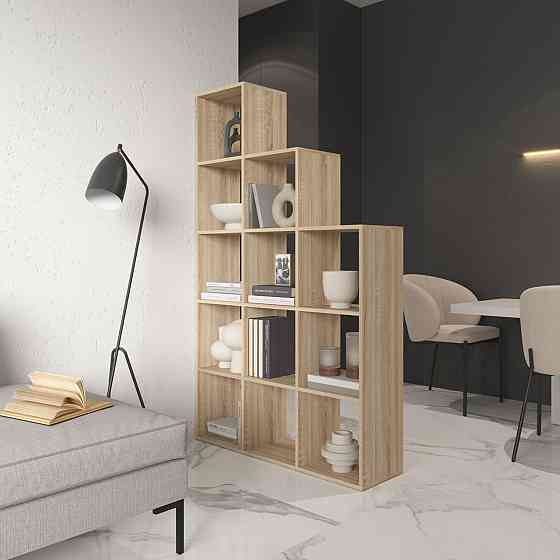 Стелаж VAYS M-6, книжкова полиця на 12 комірок, ЛДСП, 108×29×178 см - для дому, офісу, дитячої або вітальні Львів