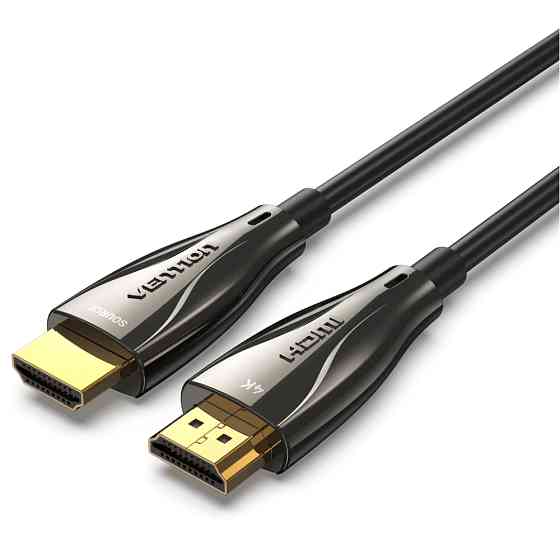 Кабель HDMI M - M, 20.0 м, V2.0, Optical 4K 60Гц 18Gbps Dolby 7.1 PVC Black Zinc Alloy Vention Винница
