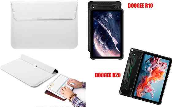 Чохол-конверт VitoCase для Doogee R10, з функцією підставки для планшета Чорний Білий Київ