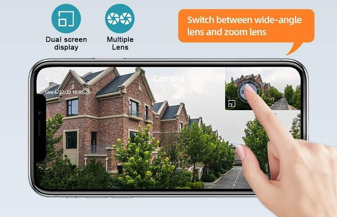 Камера DUAL CAMERA P12 WIFI IP 360/90 V380PRO 3+3.0mp уличная мк Киев - изображение 3