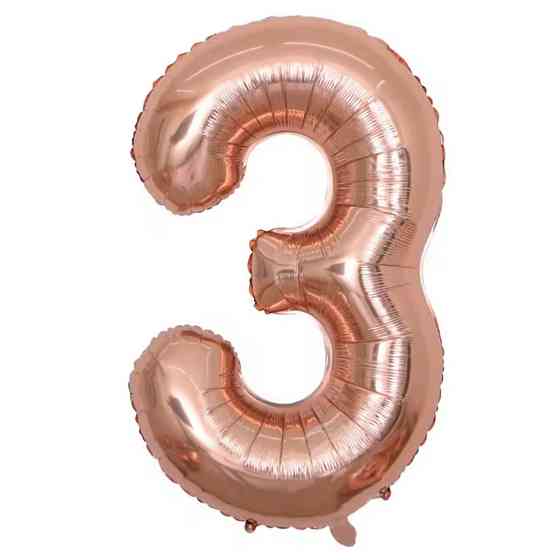 Цифры фольгированные розовое золото 80см 3 Киев