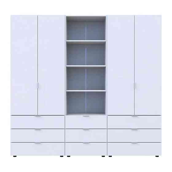 Шафа для одягу Doros Гелар Білий 2+2ДСП з пеналом 215х49.5х203.4 (DRS-011915) Львів