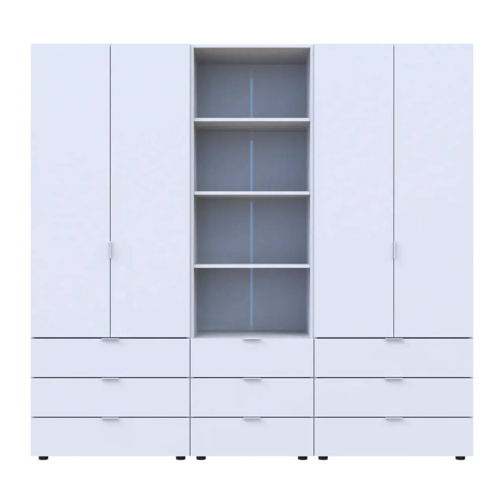 Шафа для одягу Doros Гелар Білий 2+2ДСП з пеналом 215х49.5х203.4 (DRS-011915) Львів - фото 5