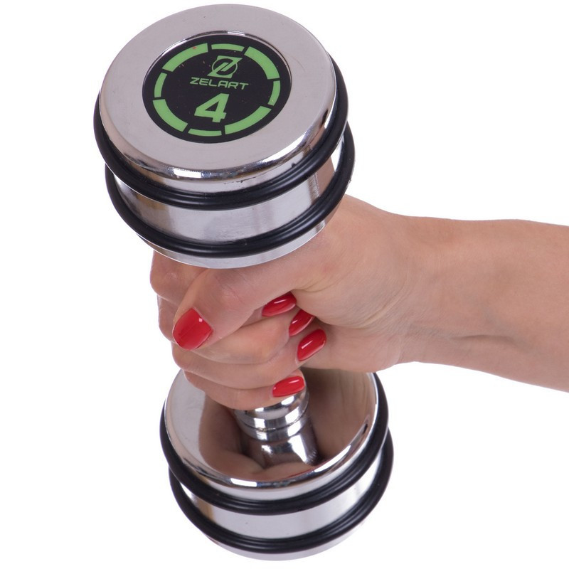 Гантель 4 кг хромована Zelart-2622-4 Київ - фото 1