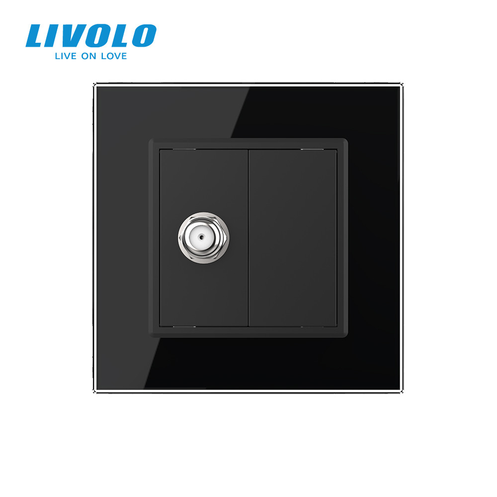 Розетка супутникова SAT Livolo чорний скло (VL-C7FCSL-1BP) Коломыя - изображение 2