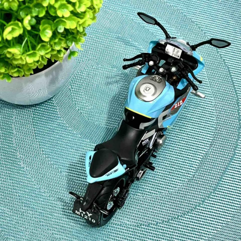 Мотоцикл металопластиковий звуки підсвічування гумові шини рухомі елементи 1:12 Блакитний (BG 36-480) Чернігів - фото 5