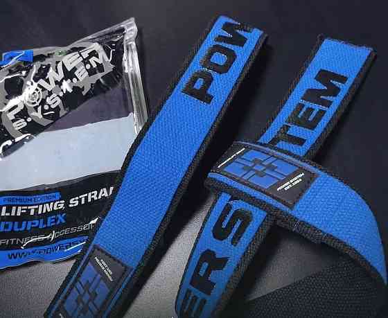 Лямки для тяги Power System PS-3401 Lifting Straps Duplex Black/Blue Луцк