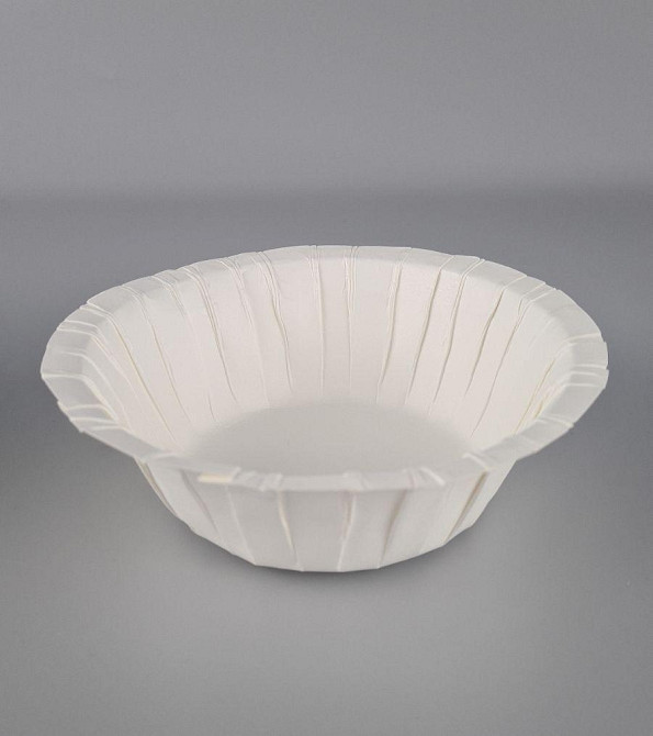 Тарілка з харчового картону 500 мл Біла D15.5 см h5.5 см (25 шт.) Харків - фото 1