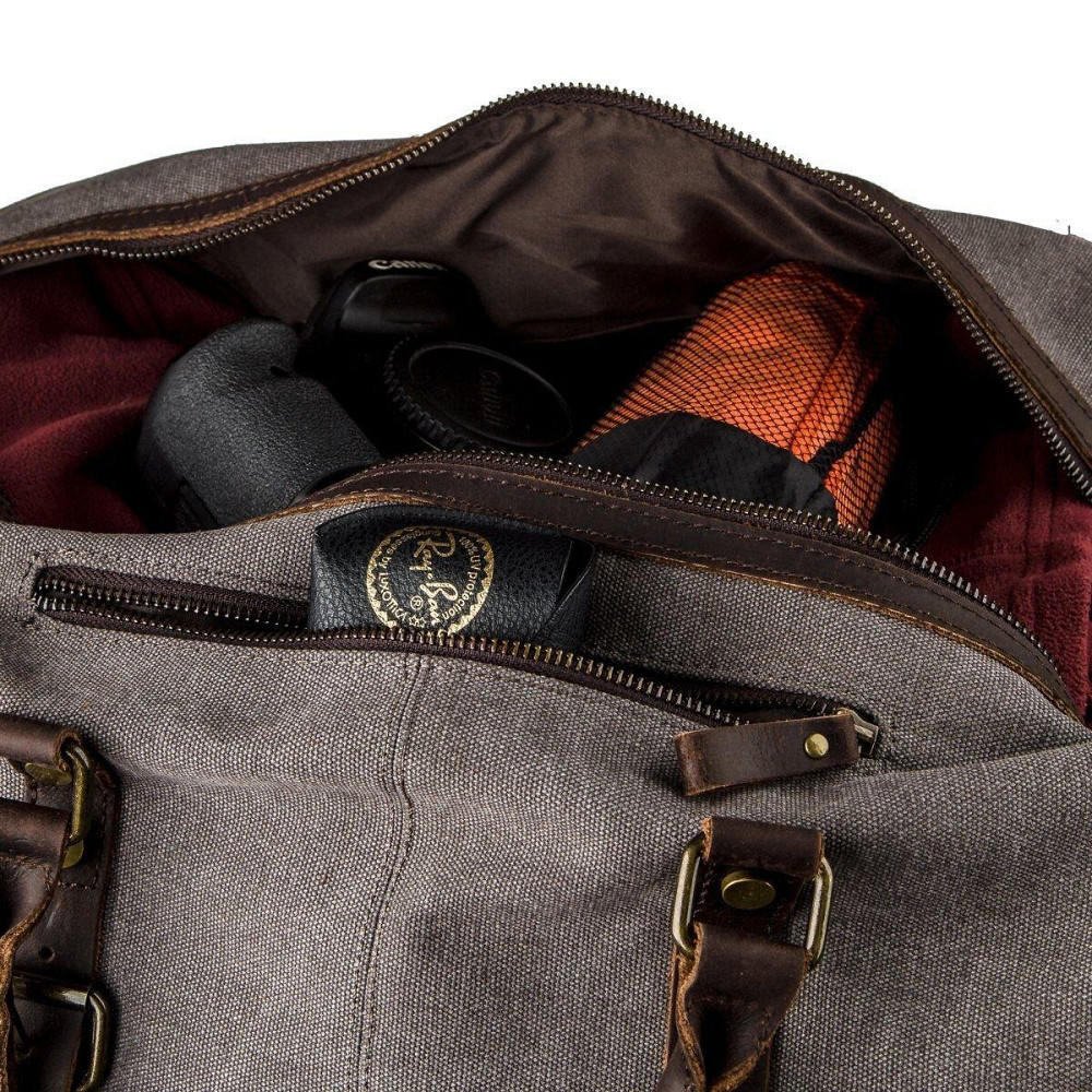 Вместительная дорожная сумка canvas Vintage 20131 Светло-серая Киев - изображение 3