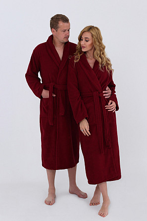 Чоловічий махровий халат Ideal Textile ХL бордовий (56860499) Чернівці - фото 4