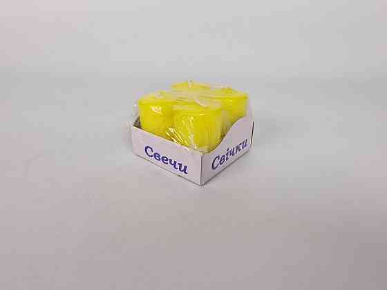 Кольорова Циліндр парафінова свічка (40/60) ЖЕЛТАЯ фарбована всередині біла (4 шт.) Харків