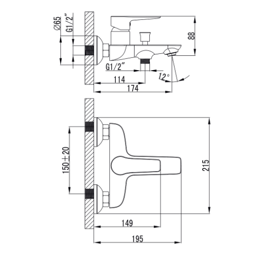 Змішувач Garda d35мм для ванної литий (W) Corso Житомир - изображение 6