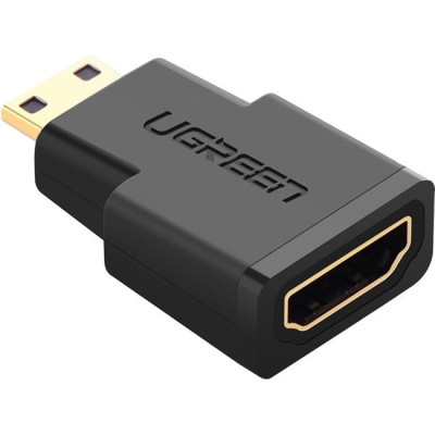 Переходник Mini HDMI M to HDMI F black Ugreen (20101) Винница - изображение 1