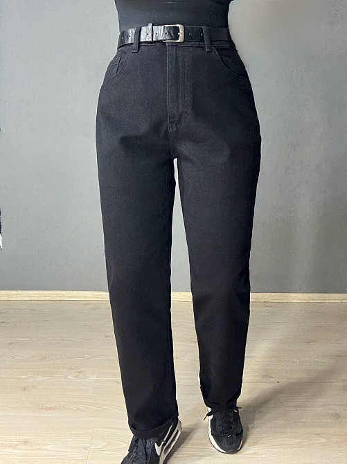 Джинсы женские Ladyn 0199 MOM бананы большие размеры батал черные, черный, 42., 42, 120 см, 145 см Киев - изображение 8