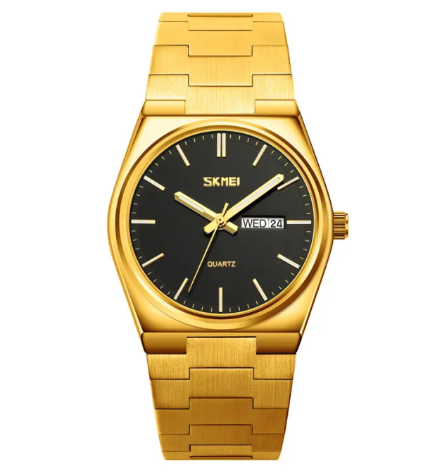 Чоловічий класичний годинник Skmei 9288 (Золотистий із чорним) Вінниця - фото 1