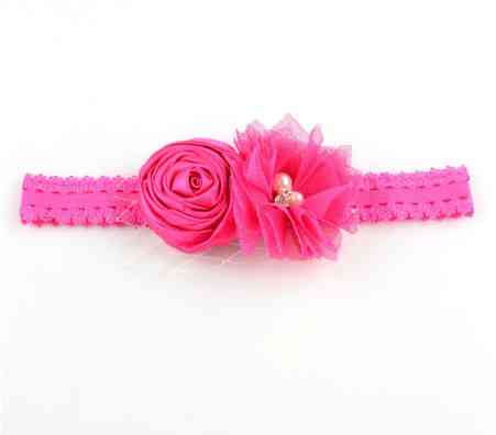 Дитяча малинова пов'язка - розмір універсальний (на резинці), декор 8см Київ